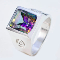 Hazel Multicolor Solitaire Ring Sterling Silver