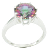 Araya Multicolor Solitaire Ring with Vibrant Gemstone Mystic Quartz Multicolor