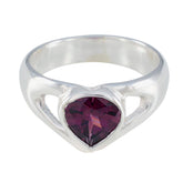 Maria silver ring featuring a heart-shaped purple gemstone multicolor solitaire ring design