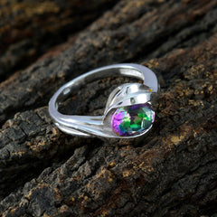 Mia Multicolor Solitaire Ring with Silver Band