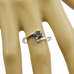 Nari Multicolor Solitaire Ring with Silver Setting