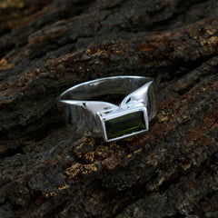 Ella Multicolor Solitaire Ring with Green Gemstone