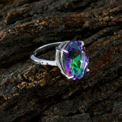 Soo-jin Multicolor Solitaire Ring with Oval Gemstone