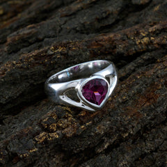 Maria multicolor solitaire ring with a heart-shaped purple gemstone set in silver band