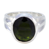 Addison Multicolor Solitaire Ring with Oval Gemstone Tourmaline Multicolor