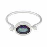Charlotte Multicolor Solitaire Ring Elegant Gemstone Mystic Quartz Multicolor