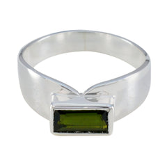 Ella Multicolor Solitaire Ring with Green Gemstone Tourmaline Multicolor