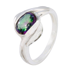 Mia Multicolor Solitaire Ring with Silver Band