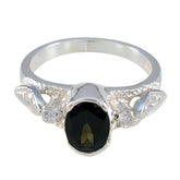 Sara Multicolor Solitaire Ring with Black Gemstone Tourmaline Multicolor