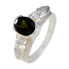 Sara Multicolor Solitaire Ring with Black Gemstone