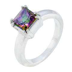 Riya Multicolor Solitaire Ring with Square Gemstone