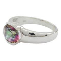 Kennedy Multicolor Solitaire Ring with Oval Gemstone