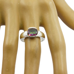 Kennedy Multicolor Solitaire Ring with Oval Gemstone
