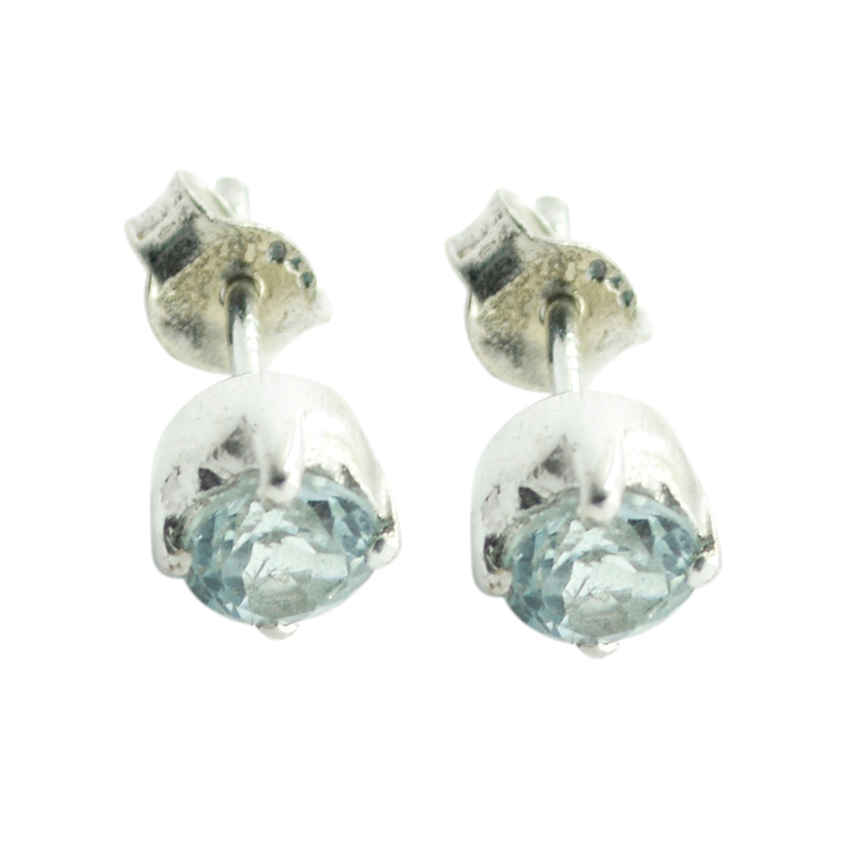 Natalia Gemstone Earrings for Everyday Glam Blue Topaz Blue Stud