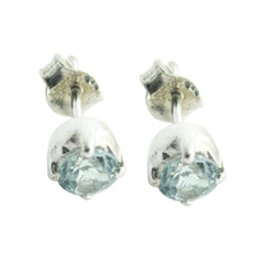Natalia Gemstone Earrings for Everyday Glam Blue Topaz Blue Stud
