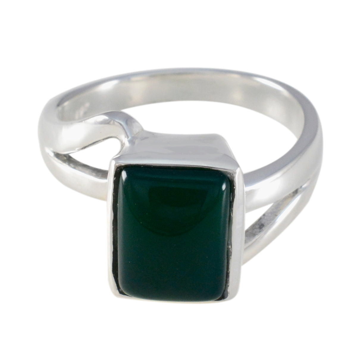 Natcha Cultural Green Solitaire Ring Green Onyx Green