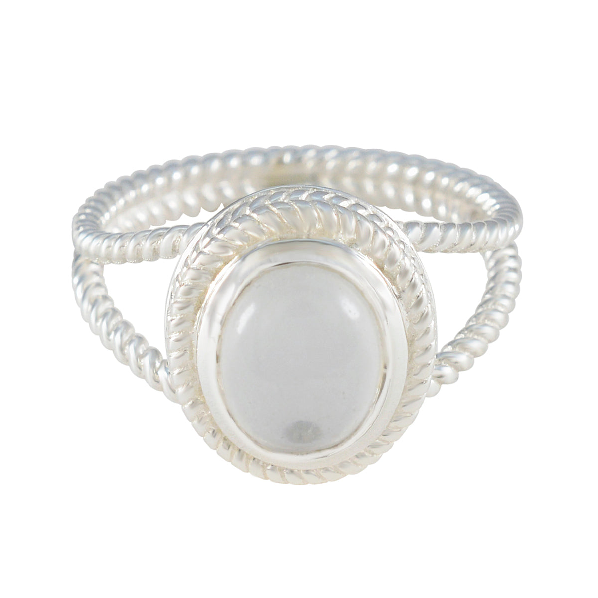 Natcha Rope-Wire White Solitaire Ring Crystal Quartz White