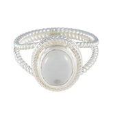 Natcha Rope-Wire White Solitaire Ring Crystal Quartz White