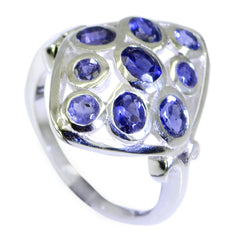Kennedy silver ring with multiple blue gemstones design navratna gemstone ring
