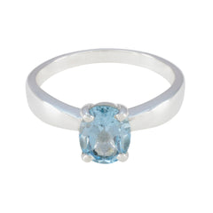 Nayara Ethnic Blue Ring with Sparkling Gemstone Blue Topaz Blue