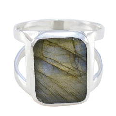 Nayara Signet Grey Ring with Unique Labradorite Stone Labradorite Gray
