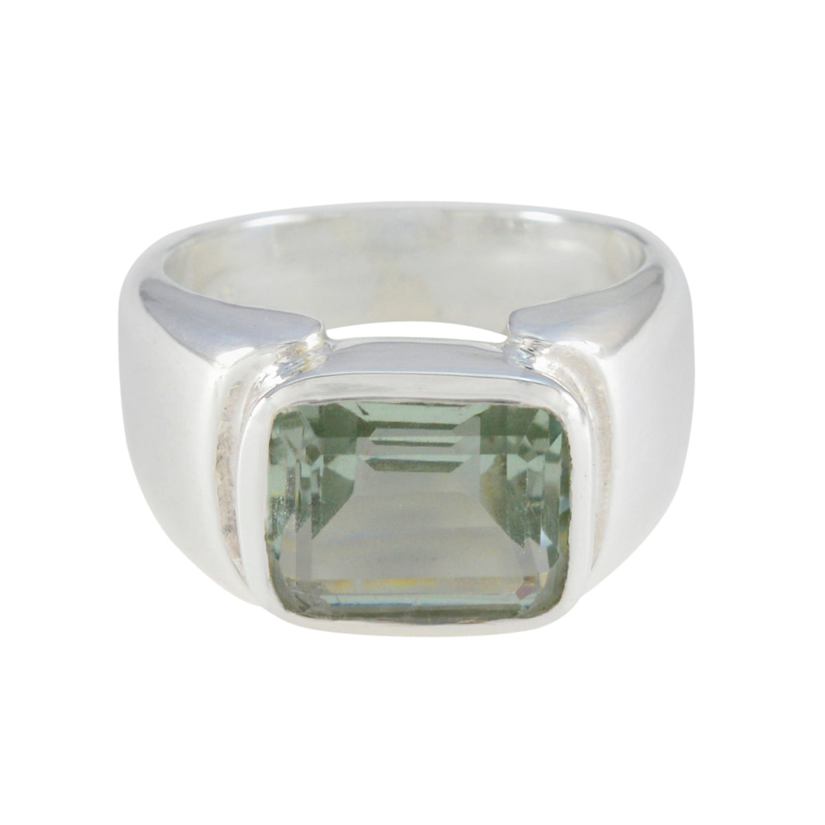 Nora Abstract Light Green Solitaire Ring Green Amethyst Green