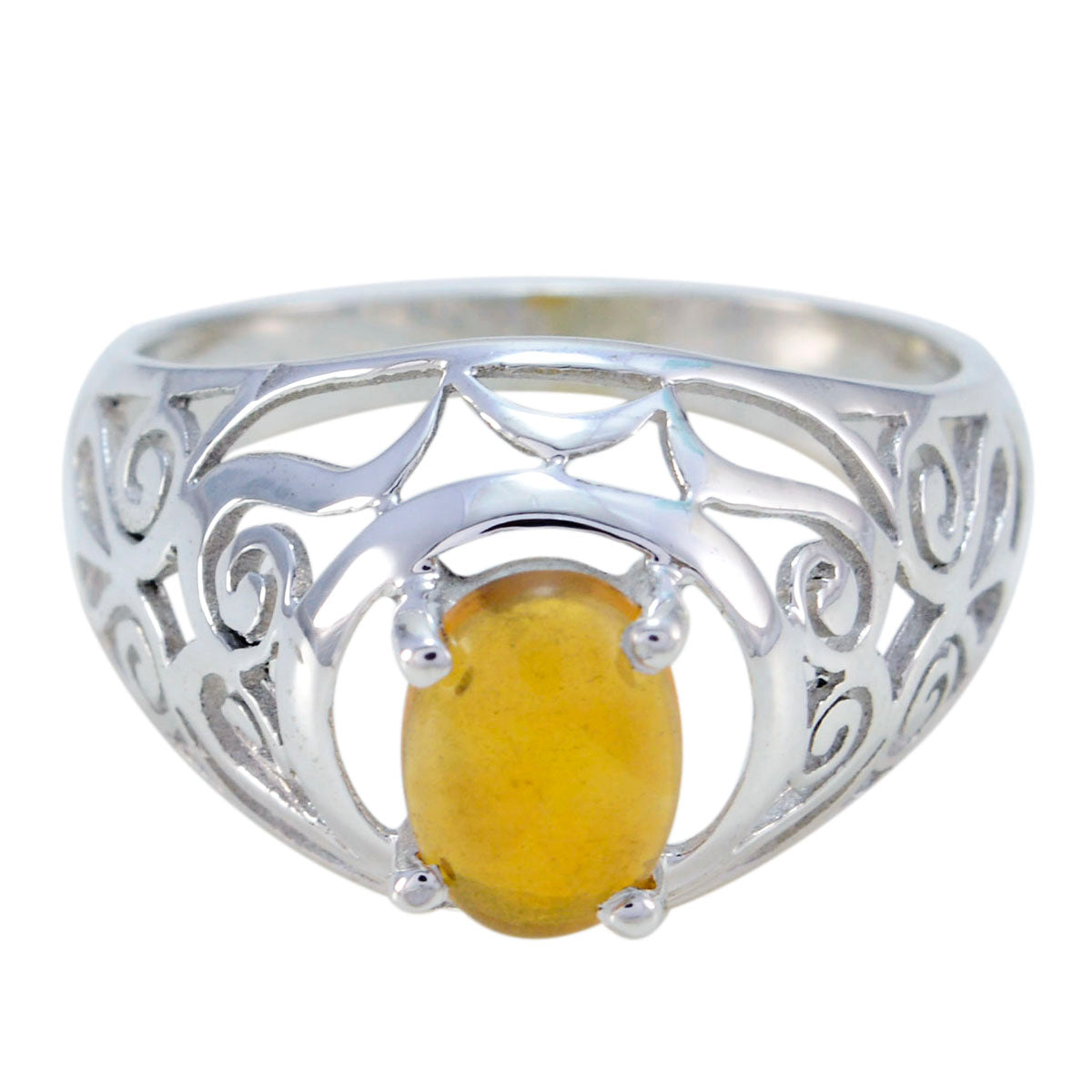 Olivia Filigree Yellow Solitaire Ring Opal Yellow