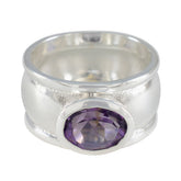 Olivia Artisan Purple Solitaire Ring Amethyst Purple