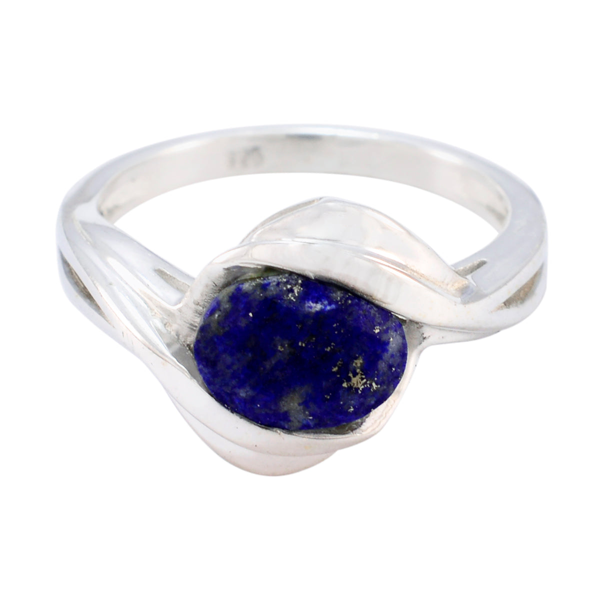 Patricia Contemporary Blue Solitaire Ring Lapis Lazuli Blue