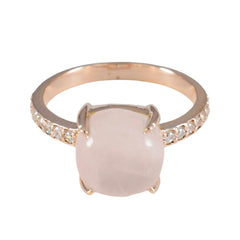 Milagros Pink Halo Gemstone Ring with Sparkling Band Rose Quartz Pink