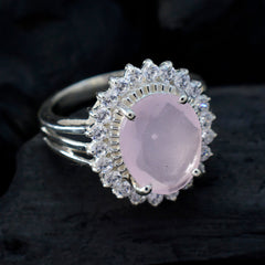Maria Pink Halo Gemstone Ring with Silver Setting