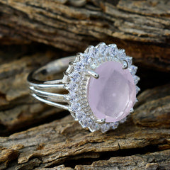 Maria Pink Halo Gemstone Ring with Silver Setting
