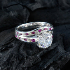 Yasmine Pink Halo Ring with Sparkling Gemstones