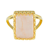 Renata Engagement Pink Solitaire Ring Rose Quartz Pink