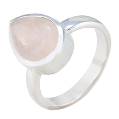 Ananya Pink Solitaire Heart Ring in Sterling Silver Rose Quartz Pink