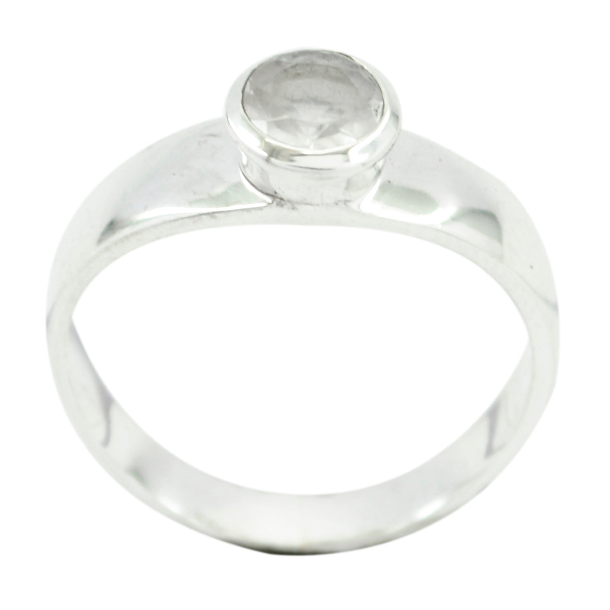 Haruka Pink Solitaire Ring Elegant Gemstone Silver Band Rose Quartz Pink