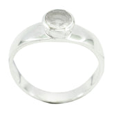 Haruka Pink Solitaire Ring Elegant Gemstone Silver Band Rose Quartz Pink