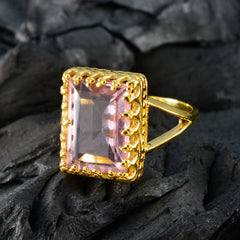 Nari Pink Solitaire Ring with Elegant Gold Setting