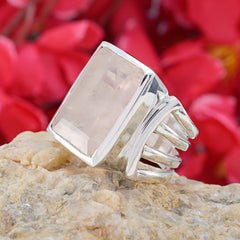 Marie Pink Solitaire Ring with Sterling Silver Band