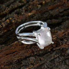 Laura Pink Solitaire Ring with Elegant Silver Band