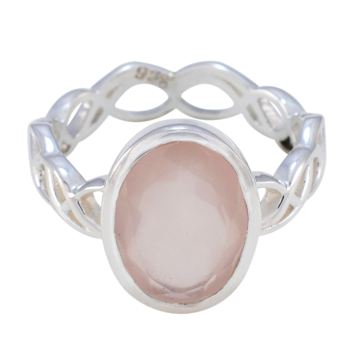 Ayesha Rope-Wire Pink Solitaire Ring Rose Quartz Pink