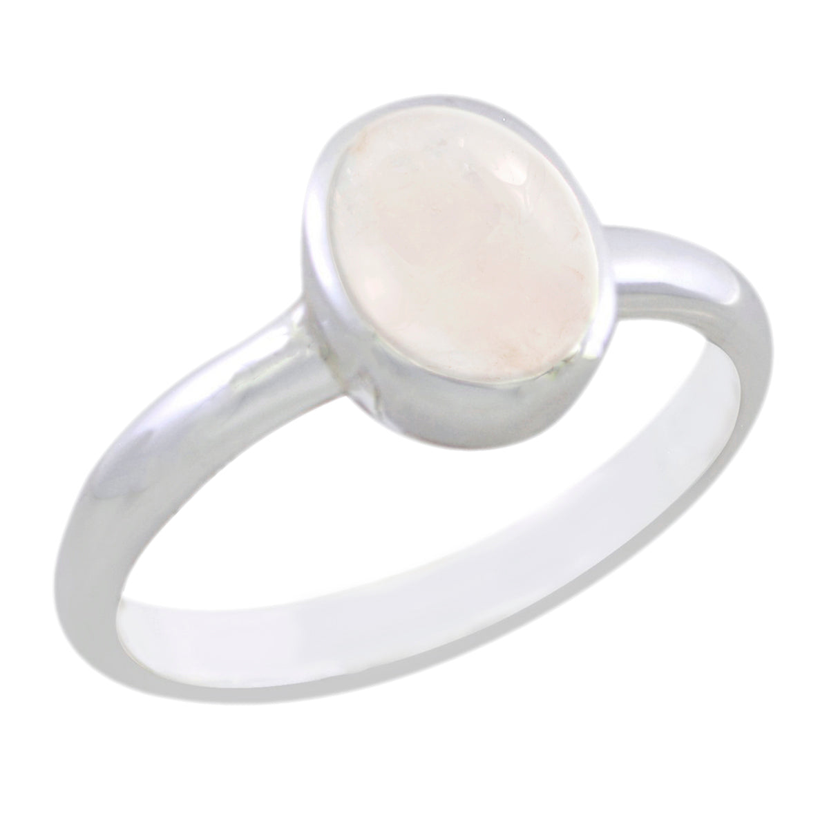 Maria Pink Solitaire Ring in Sterling Silver Rose Quartz Pink
