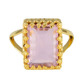Nari Pink Solitaire Ring with Elegant Gold Setting Pink CZ Pink