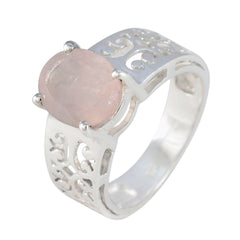 Pilar Pink Solitaire Ring Riyo with Intricate Silver Design