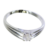 Araya Elegant Pink Solitaire Ring in Silver Tone Rose Quartz Pink