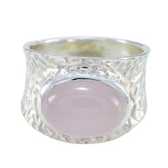 Lili Pink Solitaire Ring with Elegant Design Rose Quartz Pink