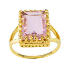 Nari Pink Solitaire Ring with Elegant Gold Setting