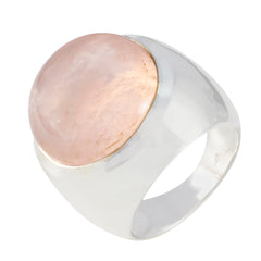 Ivy Pink Solitaire Ring with Polished Silver Band