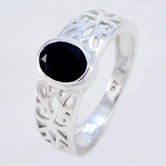 Priya Filigree Black Solitaire Ring