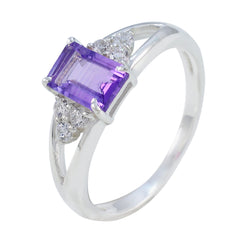 Li Lee Purple Gemstone Halo Ring in Sterling Silver